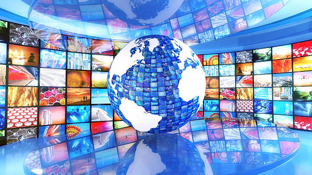 istock Global media and enterntainment: Earth surrounded by television images 508552558