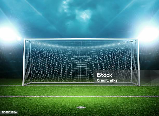 Goal Post Stock Photo - Download Image Now - Goal - Sports Equipment, Soccer, Soccer Ball