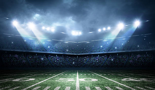 american football stadium An imaginary stadium is modelled and rendered. football pitch stock pictures, royalty-free photos & images