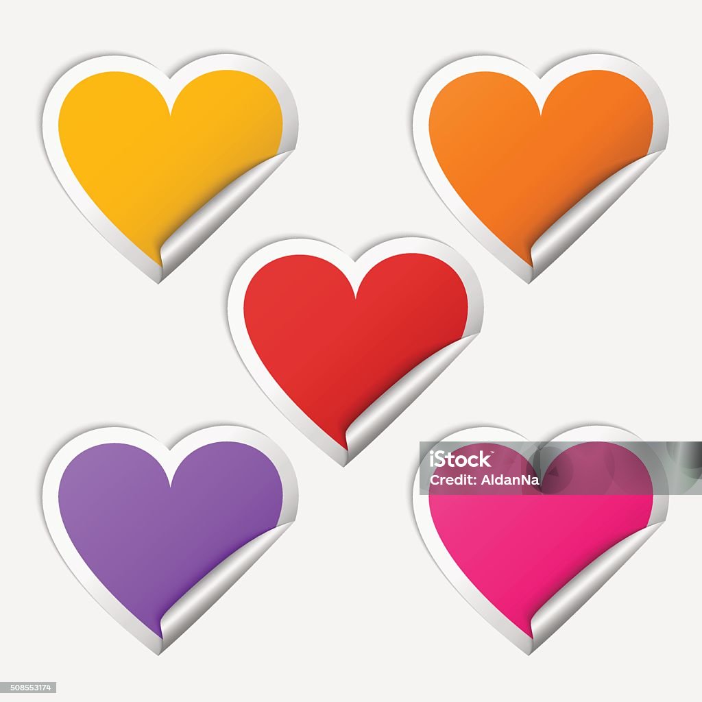 Sticker Heart Des Sticker Heart Set Stock Illustration - Download Image Now - Art, Art ...