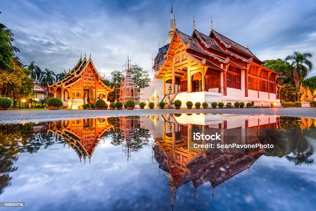 Temple in Chiang Mai Wat Phra Singh in Chiang Mai, Thailand. Chiang Mai Province Stock Photo