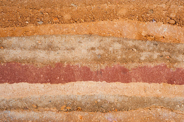 couche de sol - red earth photos et images de collection