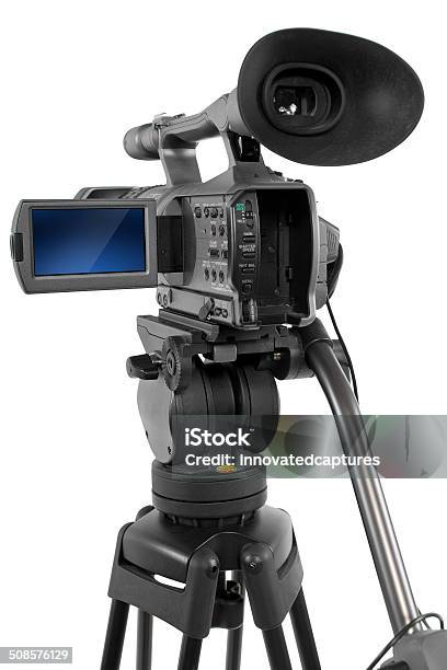 Professional Production Video Camera On White Background Stock Photo - Download Image Now