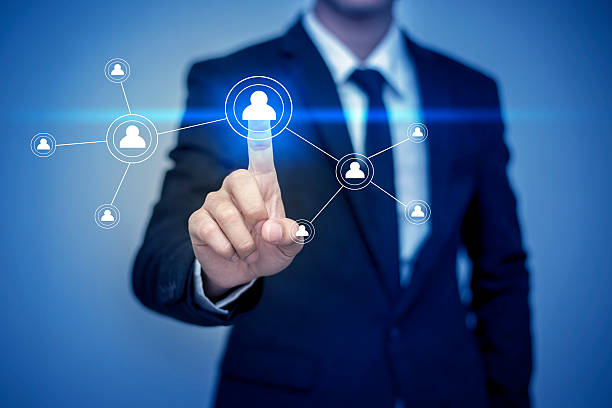 istock Businessman in suit working with digital virtual screen 508576302