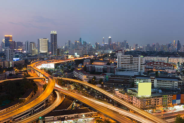 istock Bangkok highway interchanged with city downtown 508576514