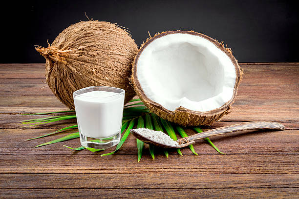 istock Coconut and coconut milk in glass 508579024