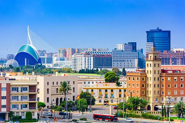 Valencia, Spain city skyline.