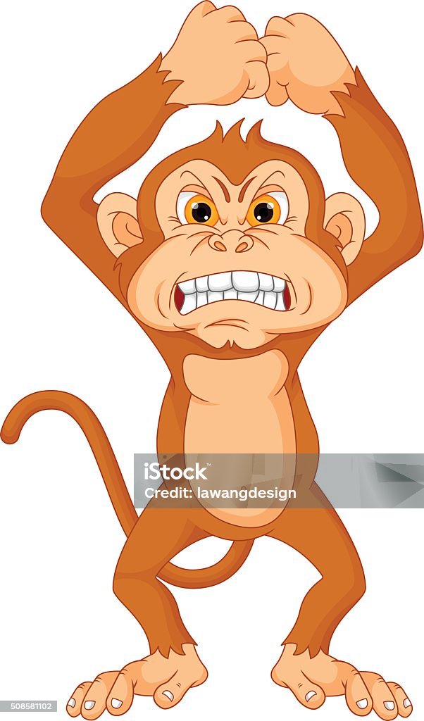 angry monkey cartoon vector illustration of angry monkey cartoon Activity stock vector