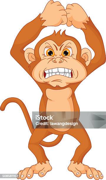 Angry Monkey Cartoon Stock Illustration - Download Image Now - Activity, Anger, Animal