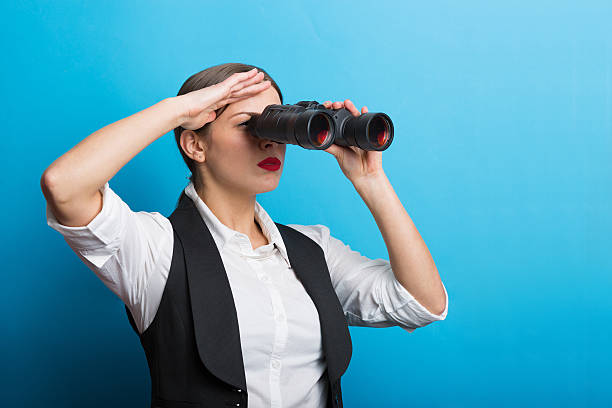 istock Business woman with a binoculars 508581332