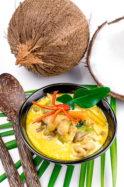 istock Hot coconut chicken soup with chili and curry 508581882