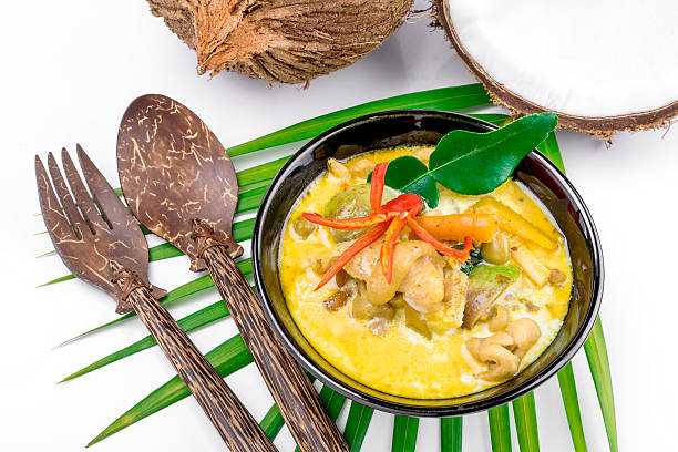 istock Hot coconut chicken soup with chili and curry 508581960