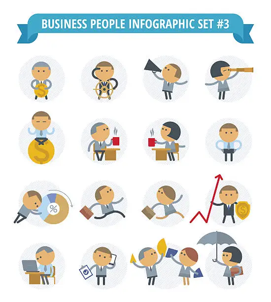 Vector illustration of Business People Infographic Set 3