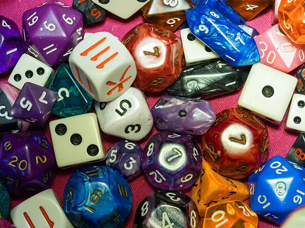 collection of gaming dice