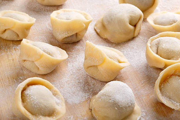 istock Raw Meat dumplings - traditional Russian pelmeni 508590556