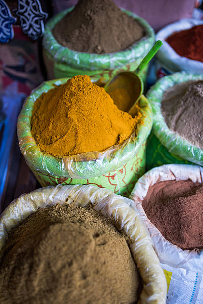 istock Spices for sale in plastic buckets 508591330