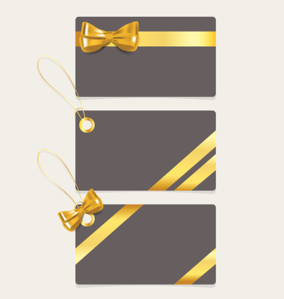 Note Card With Ribbon Card Note With Ribbons Vector Illustration Stock Illustration ...