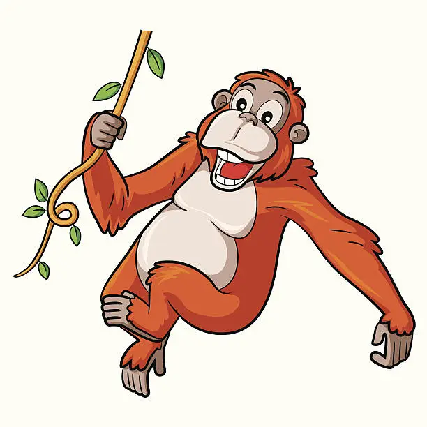 Vector illustration of Orangutan Cartoon