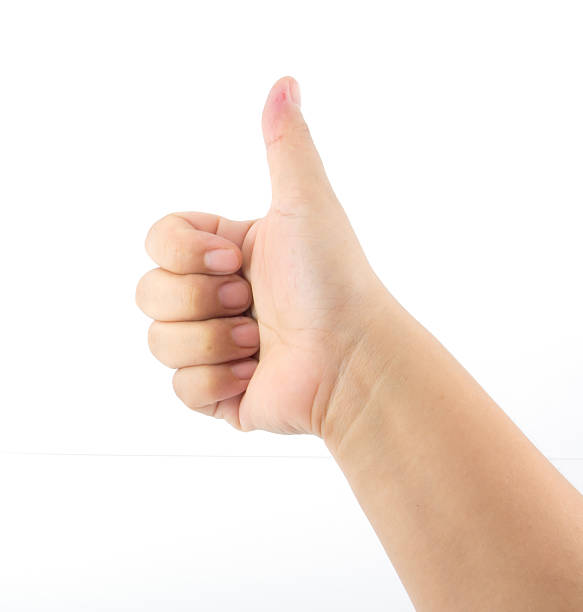 istock Hand with thumb up isolated on white background 508607023