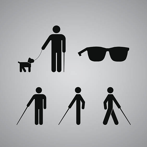 ślepy człowiek - kane stock illustrations