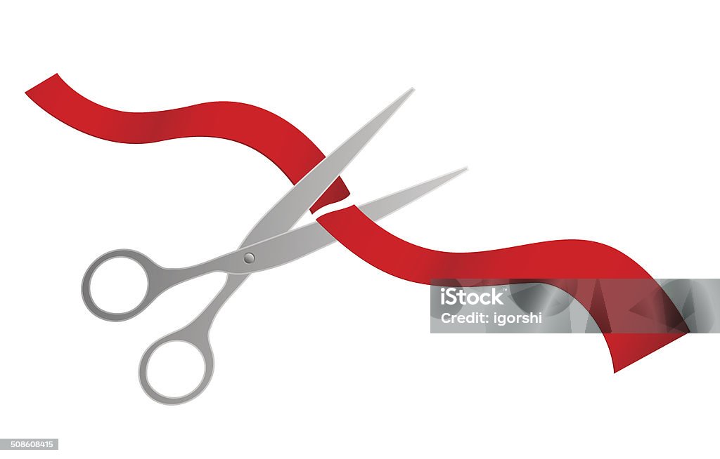 Scissors Cutting Ribbon Stock Illustration - Download Image Now -  Backgrounds, Business, Celebration - iStock