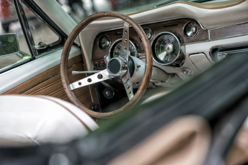 Interior of an american vintage car