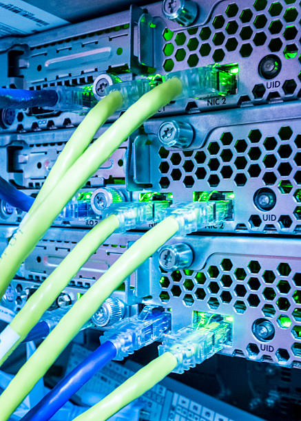 istock Yellow Ethernet Cables Plugged In 508610987