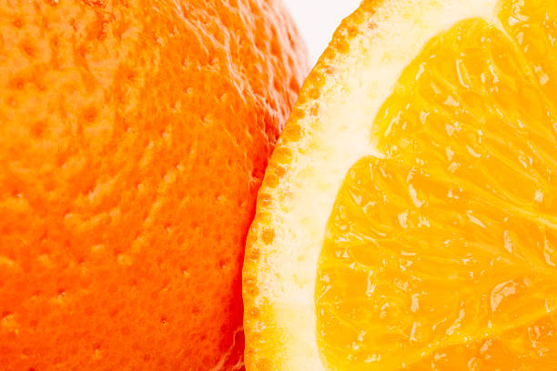 istock Whole orange fruit and his segments isolated on white background 508611569