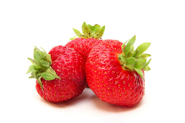 istock Beautiful strawberries isolated on white 508619124
