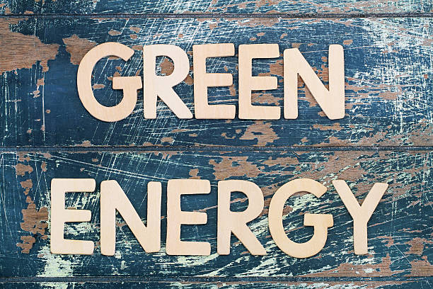 istock Green energy written with wooden letters on rustic surface 508620196