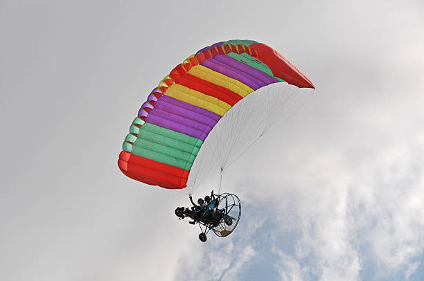 Powered parachute flight stock photo
