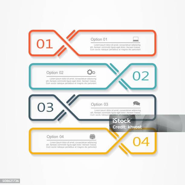 Infographic Report Template Vector Illustration Stock Illustration - Download Image Now - Infographic, Four Objects, Number 4