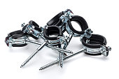 Galvanized metal and Rubber Clamps