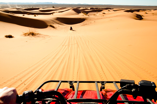 Sharm El Sheikh, Egypt- March 14, 2024\nTourists on ATV safari in the desert.
