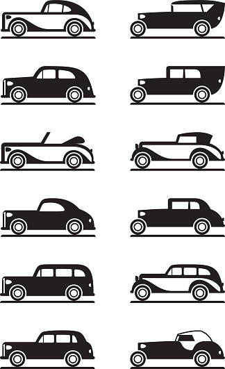 Classic and retro cars - vector illustration