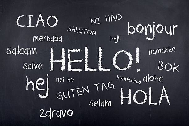 Hello in Different Languages stock photo
