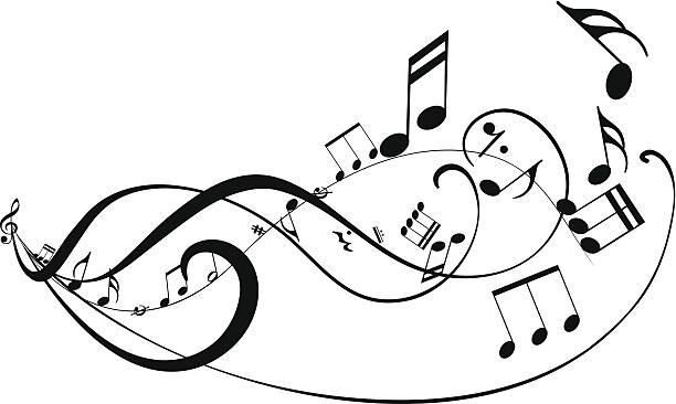 ilustraciones, imágenes clip art, dibujos animados e iconos de stock de fondo abstracto de la música - sheet music music musical note pattern