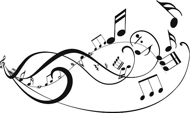 абстрактный фон музыкальные - sheet music illustrations stock illustrations