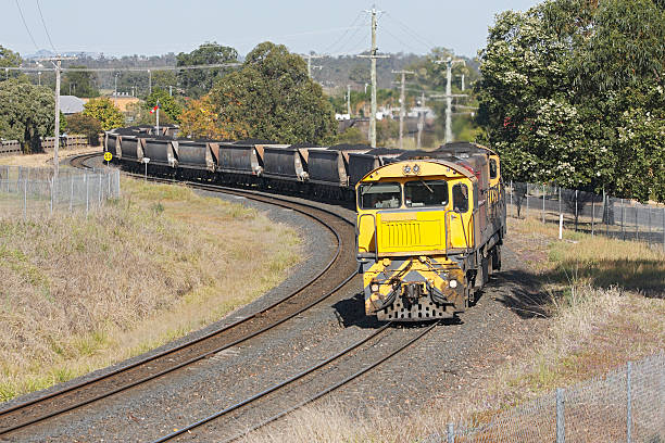 istock Coal train passes through residential area 508627183