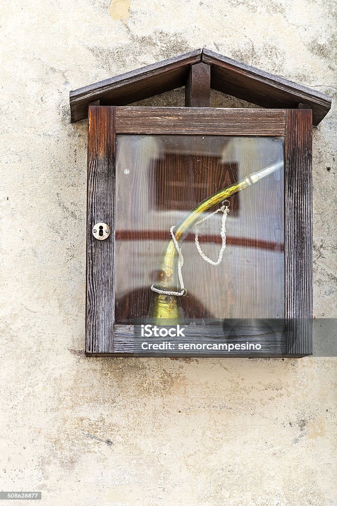 Firebox Historical firebox in the old village Guarda (Graubunden Canton, Switzerland). Guarda - Switzerland Stock Photo