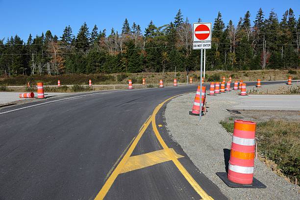 istock Highway cones for directing traffic 508628944