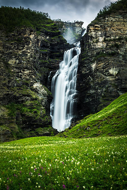 Mollisfossen Waterfall North Norway stock photo