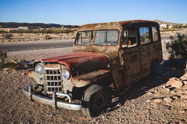 istock Abandoned and forgotten retro car 508631666