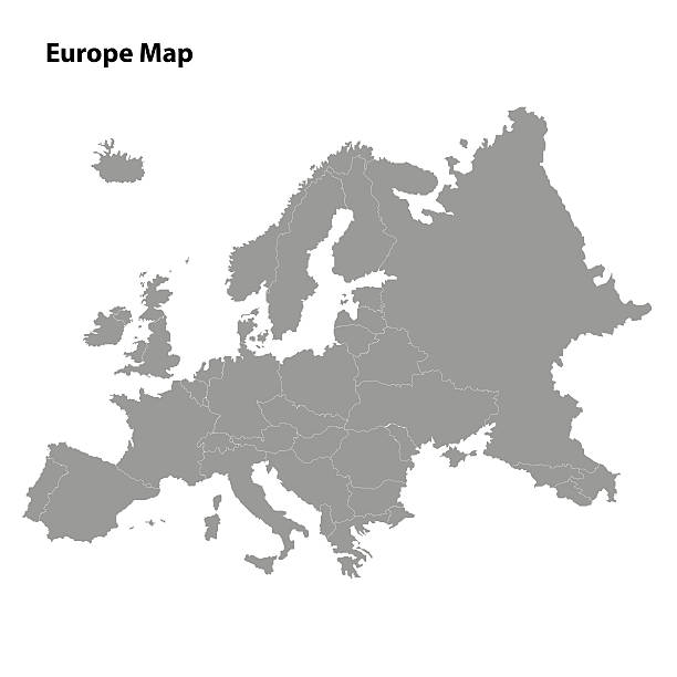 Europe map vector art illustration