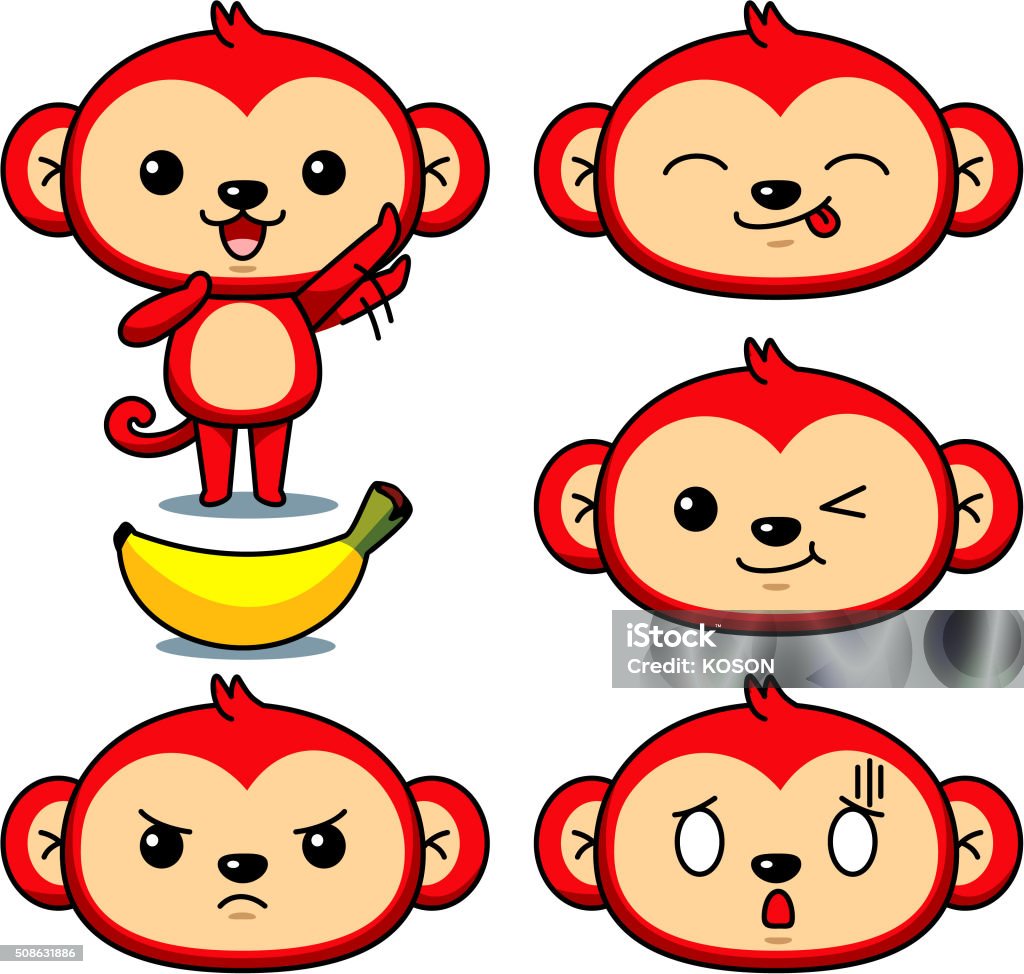 Vetores de Macaco Dos Desenhos Animados E Macaco Bonito e mais imagens de  Banana - Banana, Comportamento, Fauna Silvestre - iStock