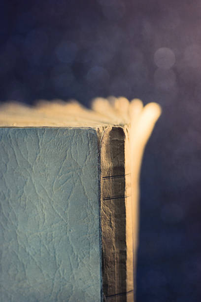 istock Digital art, grunge textured composition, Macro of old blue book 508632922