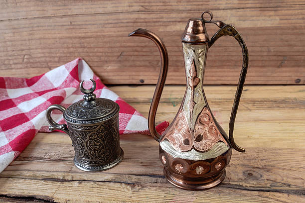 istock Turkish teapot with metal cup and 508634086
