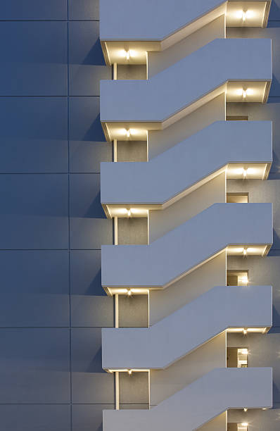 Fire staircase at hi apartment building exterior