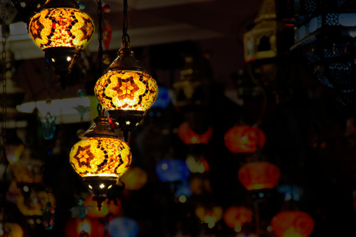 typical Moroccan lamps and north africa