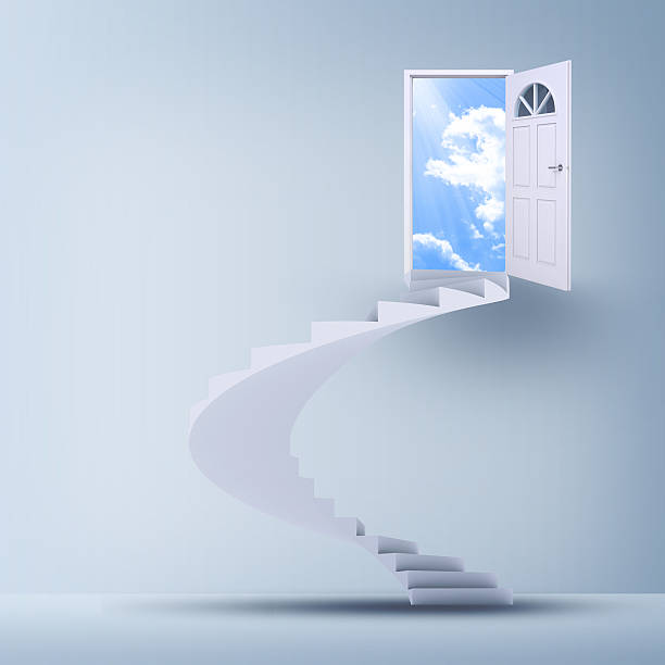 istock Spiral stairs and magic doors 508648465